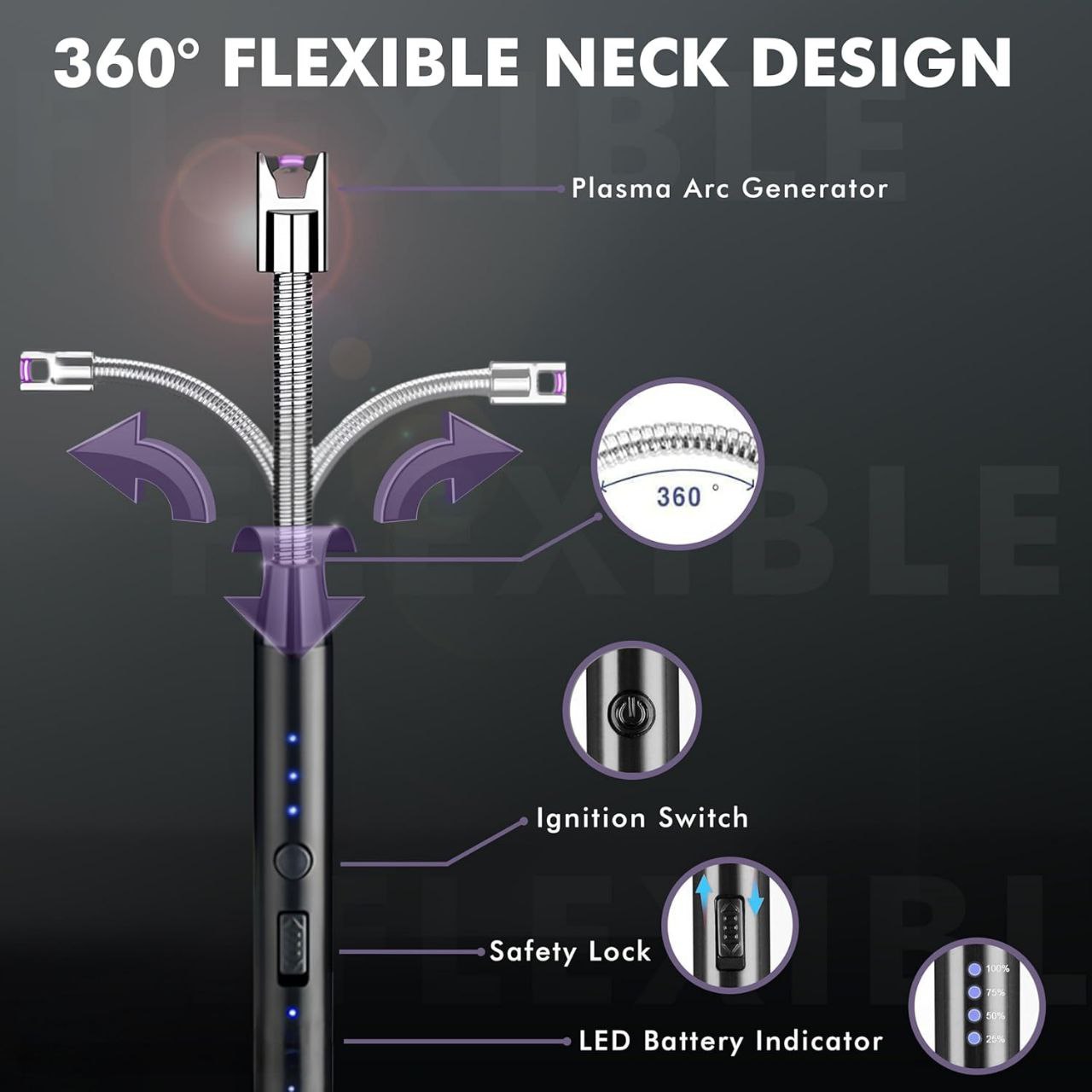 Electric 360° Flexible Plasma USB Lighter