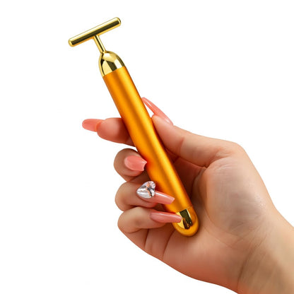 24K Electric Facial T-Massage Roller for Facial Glow and Relax