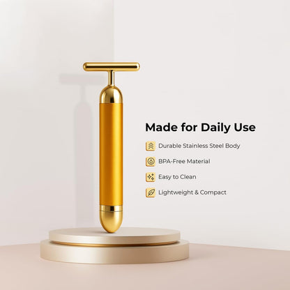 24K Electric Facial T-Massage Roller for Facial Glow and Relax