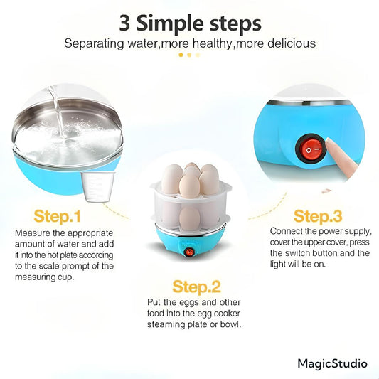 Portable Egg Boiler (7 or 14 Eggs) - Multi-Colour